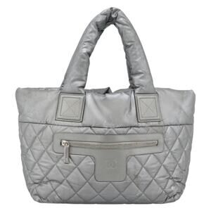 Chanel Coated Canvas Cococoon Tote Silver